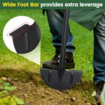 Half Moon Edger Lawn Tool, Sharp Saw-Tooth Hand Lawn Edging Tool for Landscaping, 49" Adjustable Long Handle Manual Edgers with T-Grip for Sidewalk Flower Bed Yard Garden Border Cable Burying - Image 3