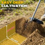 Cordless 2-in-1 Tiller Cultivator & Weed Wacker Compatible with Dewalt 20V Battery(Tool Only), 500RPM Electric Garden Tiller String Trimmer, 9" Tilling Width 9.4" Depth for Garden Lawn Cultivation - Image 4