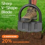 Edger Lawn Tool, 41-inch Long Handle Manual Lawn Edgers with T-Grip, Sharp V Shaped Half Moon Hand Lawn Edging Tool for Effortless Landscaping Sidewalk Yard Garden Flower Bed Border Cable Burying - Image 2