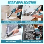 Cordless Caulking Gun for Makita 18v Battery(No Battery), Electric Caulk Gun w/17Pcs Caulking Finisher Kit, 6-Speed, LED Light, Auto Retract, 10OZ Caulk Gun for Filling, Sealing, Repair - Image 7