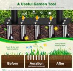 Spike Lawn Air Aerator - Grass Aerator Lawn Tool with Spare Spikes, Manual Yard Aerator for Lawn, Garden Aerator Tool for Compact Soil (Black+Yellow 01) - Image 3
