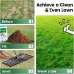 Lawn Leveling Rake with 30"x10" Foldable Curved Ground Plate, Heavy Duty 72" Long Handle Lawn Leveler Tool for Leveling Compost Soil Dirt Sand Grass Peat Moss - Image 6