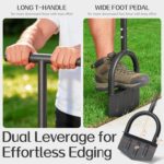 Edger Lawn Tool, 41-inch Long Handle Manual Lawn Edgers with T-Grip, Sharp V Shaped Half Moon Hand Lawn Edging Tool for Effortless Landscaping Sidewalk Yard Garden Flower Bed Border Cable Burying - Image 3