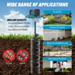 Cordless Post Hole Digger for 18V Battery (NOT Included), Electric Earth Auger Posthole Digger, Power Drill Auger for Fence, Farmland, Garden, Plant - Image 2