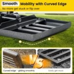 Lawn Leveling Rake with 17"x10" Curved Ground Plate, Heavy Duty Long Handle Lawn Leveler Tool for Leveling Compost Soil Dirt Sand Grass Peat Moss 58 Inch - Image 3