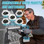 Cordless Caulking Gun for Makita 18v Battery(No Battery), Electric Caulk Gun w/17Pcs Caulking Finisher Kit, 6-Speed, LED Light, Auto Retract, 10OZ Caulk Gun for Filling, Sealing, Repair - Image 4