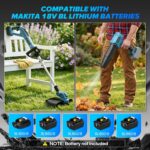 Electric String Trimmer & Leaf Blower Combo Kit for Makita 18V Battery (NOT Included), 15" Cordless Weed Wacker, 40000RPM 475MPH Handheld Mini Jet Dry Blower for Lawn Care, Patio Cleaning - Image 2