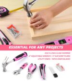 Pink Tool Set -131 Piece Pink Tool sets for WomenGeneral Household Hand Tool Kit with Plastic Tool Box Storage Case(Pink) - Image 4