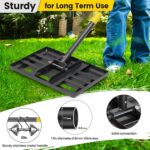 Lawn Leveling Rake with 17"x10" Curved Ground Plate, Heavy Duty Long Handle Lawn Leveler Tool for Leveling Compost Soil Dirt Sand Grass Peat Moss 58 Inch - Image 5