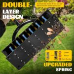 Lawn Aerator Tool with 24 Steel Spikes, Grass Aerator Lawn Tools with Spring-Loaded Design & Adjustable T-Handle, Pre-Assembled Hand Aerator Lawn Tool for Lawn, Courtyard and Garden - Image 2