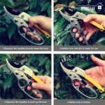 BUGUI 8" Ratchet Pruning Shears, 5 Times Cutting Power Than Normal Garden Scissors, Labor-Saving Design for Arthritis Weak Hands - Image 6