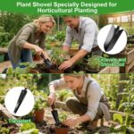 Pack of 3 Garden Shovel, Flower Trowel, Narrow Plant Shovel, Nine Prong Rake Hand Shovel, Garden Shovel, Small Garden Tool Set for Plants, Transplanting, Weeding - Image 4