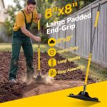 8"x8" Steel Tamper Tool with 48" Adjustable Handle, Heavy Duty Hand Compactor with Shock-Absorbin Non-Slip Grip for Garden Yard Leveling, Install Pavers, Compact Soil, Gravel, Dirt - Image 2