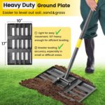 Lawn Leveling Rake with 17"x10" Curved Ground Plate, Heavy Duty Long Handle Lawn Leveler Tool for Leveling Compost Soil Dirt Sand Grass Peat Moss 58 Inch - Image 2