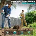 Cordless 2-in-1 Tiller Cultivator & Weed Wacker Compatible with Makita 18V Battery(Tool Only), 500RPM Electric Garden Tiller String Trimmer, 9" Tilling Width 9.4" Depth for Garden Lawn Cultivation - Image 6