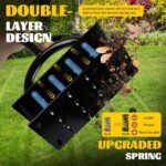 Lawn Aerator Tool with 16 Steel Spikes, Grass Aerator Lawn Tools with Spring-Loaded Design & Adjustable T-Handle, Pre-Assembled Hand Aerator Lawn Tool for Lawn, Courtyard and Garden - Image 3