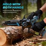 Mini Chainsaw Cordless 8 Inch & 10 Inch for 18V Battery (NOT Included), Brushless Electric Chain Saw with Auto Oiler, Power Handheld Chainsaw for Garden Tree Branch Wood Cutting - Image 8