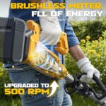 Cordless 2-in-1 Tiller Cultivator & Weed Wacker Compatible with Dewalt 20V Battery(Tool Only), 500RPM Electric Garden Tiller String Trimmer, 9" Tilling Width 9.4" Depth for Garden Lawn Cultivation - Image 2