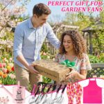 Blueweenly 9 Pcs Garden Tools Set Gardening Gifts for Women Include 6 Heavy Duty Garden Hand Tools 1. 6L Christian Galvanized Metal Watering Can Apron Gloves Ideal Gifts for Women Mom Grandma(Pink) - Image 7