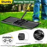 Lawn Leveling Rake with 30"x10" Foldable Curved Ground Plate, Heavy Duty 72" Long Handle Lawn Leveler Tool for Leveling Compost Soil Dirt Sand Grass Peat Moss - Image 4