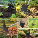 Garden Tool, 17-58" Weed Puller Tool with Long Handle, 2-in-1 Hand Weed Rake and Garden for Gardening Weeding, Stand Up Heavy Duty Weeder Remover Tool for Yard Lawn Patio Garden - Image 8
