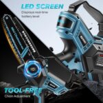 Mini Chainsaw Cordless 8 Inch & 10 Inch for 18V Battery (NOT Included), Brushless Electric Chain Saw with Auto Oiler, Power Handheld Chainsaw for Garden Tree Branch Wood Cutting - Image 6