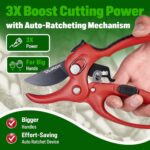 DUROX - Ratchet Pruning Shears, Garden Shears with 3x Cutting Power. Effort-Saving Heavy-Duty Anvil Pruners. Replaceable Blade Cutting Blade Design. Ideal Secateurs for Precise Trimming, Model DGR-01 - Image 3