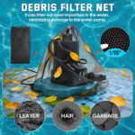 1/3HP Automatic Pool Cover Water Pump, 3035GPH Submersible Sump Pump w/Filter Net, 25ft Power Cord & Check Valve, Water Removal for Swimming Pool, Hot Tubs, Rooftops, Water Beds - Image 4