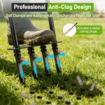 Knee-Friendly Manual Lawn Aerator Tool, 42.6-45 Inch Adjustable Height Core Aerator for Grass, Pre-Assembled Yard Aeration Tool with 4 Hollow Tines for Lawn Care and Compacted Soil - Image 3