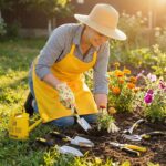 Blueweenly 9 Pcs Garden Tools Set Gardening Gifts for Women Include 6 Heavy Duty Garden Hand Tools 1. 6L Christian Galvanized Metal Watering Can Apron Gloves Ideal Gifts for Women Mom Grandma(Yellow) - Image 5