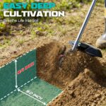 Cordless 2-in-1 Tiller Cultivator & Weed Wacker Compatible with Makita 18V Battery(Tool Only), 500RPM Electric Garden Tiller String Trimmer, 9" Tilling Width 9.4" Depth for Garden Lawn Cultivation - Image 4