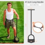 Edger Lawn Tool, 41-inch Long Handle Manual Lawn Edgers with T-Grip, Sharp V Shaped Half Moon Hand Lawn Edging Tool for Effortless Landscaping Sidewalk Yard Garden Flower Bed Border Cable Burying - Image 5