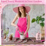 Blueweenly 9 Pcs Garden Tools Set Gardening Gifts for Women Include 6 Heavy Duty Garden Hand Tools 1. 6L Christian Galvanized Metal Watering Can Apron Gloves Ideal Gifts for Women Mom Grandma(Pink) - Image 5