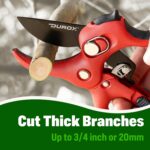 DUROX - Ratchet Pruning Shears, Garden Shears with 3x Cutting Power. Effort-Saving Heavy-Duty Anvil Pruners. Replaceable Blade Cutting Blade Design. Ideal Secateurs for Precise Trimming, Model DGR-01 - Image 4