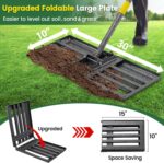 Lawn Leveling Rake with 30"x10" Foldable Curved Ground Plate, Heavy Duty 72" Long Handle Lawn Leveler Tool for Leveling Compost Soil Dirt Sand Grass Peat Moss - Image 3