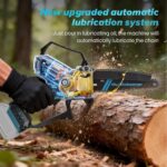 Mini Chainsaw Cordless 8 Inch & 10 Inch for 18V Battery (NOT Included), Brushless Electric Chain Saw with Auto Oiler, Power Handheld Chainsaw for Garden Tree Branch Wood Cutting - Image 4