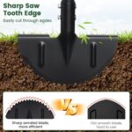 Half Moon Edger Lawn Tool, Sharp Saw-Tooth Hand Lawn Edging Tool for Landscaping, 49" Adjustable Long Handle Manual Edgers with T-Grip for Sidewalk Flower Bed Yard Garden Border Cable Burying - Image 2