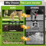 Knee-Friendly Manual Lawn Aerator Tool, 42.6-45 Inch Adjustable Height Core Aerator for Grass, Pre-Assembled Yard Aeration Tool with 4 Hollow Tines for Lawn Care and Compacted Soil - Image 9