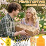 Blueweenly 9 Pcs Garden Tools Set Gardening Gifts for Women Include 6 Heavy Duty Garden Hand Tools 1. 6L Christian Galvanized Metal Watering Can Apron Gloves Ideal Gifts for Women Mom Grandma(Yellow) - Image 7