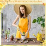 Blueweenly 9 Pcs Garden Tools Set Gardening Gifts for Women Include 6 Heavy Duty Garden Hand Tools 1. 6L Christian Galvanized Metal Watering Can Apron Gloves Ideal Gifts for Women Mom Grandma(Yellow) - Image 4