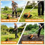 Pankay Rotary Hand Tiller for Gardening, Garden Cultivator Tool with Tilling Blade, 63’’ Adjustable Stainless Steel Poles Cultivators for Gardening, Lawn Care, Reseeding Grass, Soil Mixing - Image 7