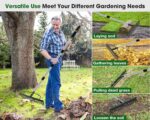Garden Leaf Rakes 5.58FT Rakes for Lawns Heavy Duty 17 Tines Metal Head,Adjustable Steel Handle,17 Inch Wide Rakes for Leaves, Gathering Shrub, Leveling Grass, Yards (Stainle Steel Yellow) - Image 6
