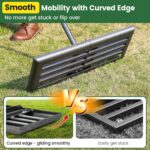 Lawn Leveling Rake with 30"x10" Foldable Curved Ground Plate, Heavy Duty 72" Long Handle Lawn Leveler Tool for Leveling Compost Soil Dirt Sand Grass Peat Moss - Image 2