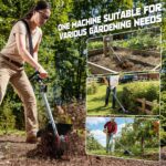 Cordless 2-in-1 Tiller Cultivator & Weed Wacker Compatible with Dewalt 20V Battery(Tool Only), 500RPM Electric Garden Tiller String Trimmer, 9" Tilling Width 9.4" Depth for Garden Lawn Cultivation - Image 8